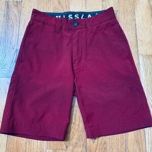 VISSLA Boys Burgundy Quick Dry Stretch Board Shorts, Size 7 (22) Excellent